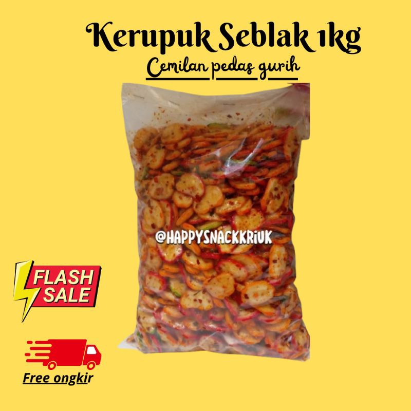 

KERUPUK SEBLAK CIKRUH DAUN JERUK PEDAS GURIH - 1 KG ( Happy Snack Kriuk)