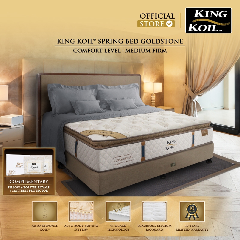 King Koil Goldstone - Kasur Spring Bed [Full Set]