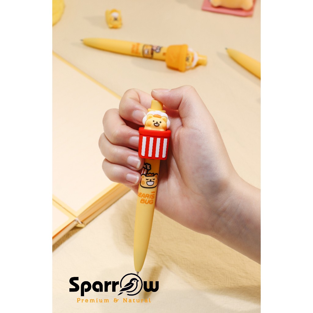

SPARROW Pen Silikon / Silicone Pen / Pen Karakter Lucu Cantik NICE SUPRISE - BEARISBUG (8250)