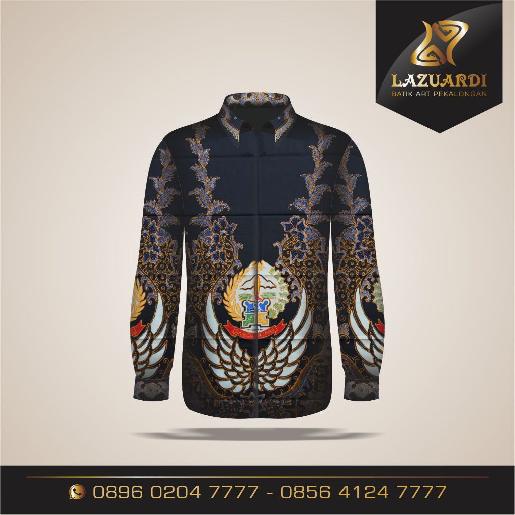 Batik Tulis Logo PemRov Sulawesi Selatan-Kain Batik Tulis Premium-Pola Kemeja-Batik Tulis-S.430