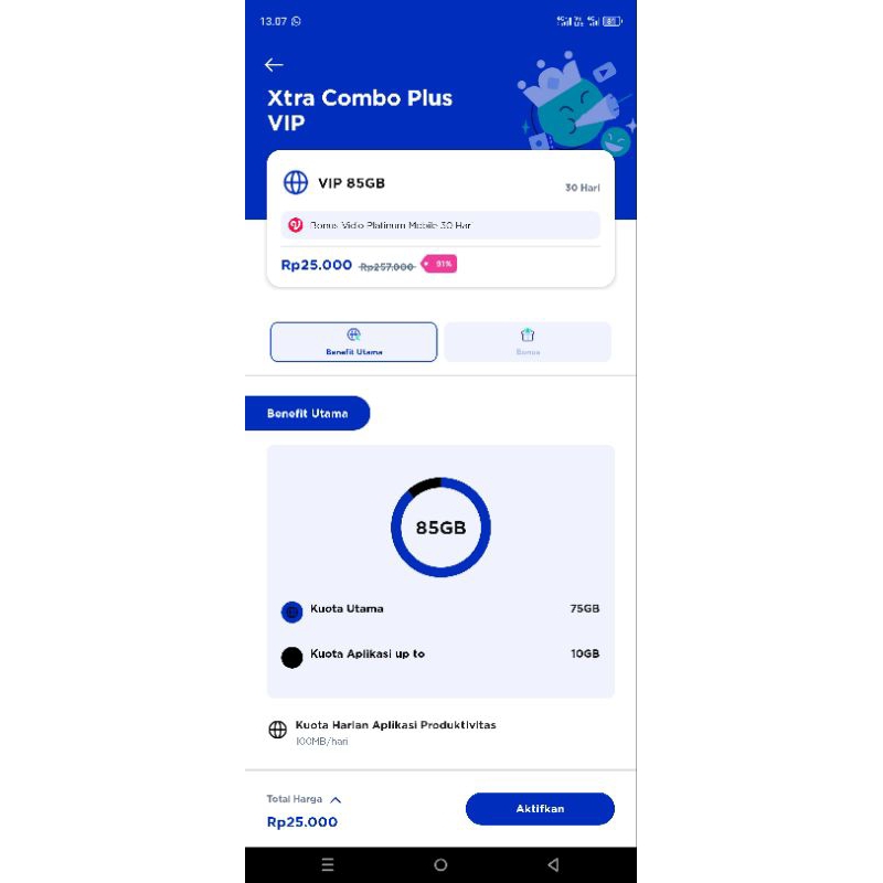 EXTRA COMBO VIP DISCON 90% PPJ 25K