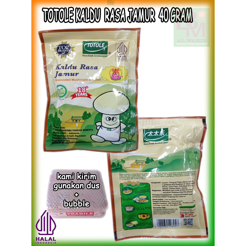 

Kaldu Jamur Totole Kemasan 40 Gram