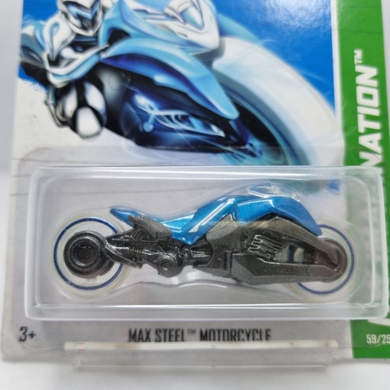 Diecast Hotwheels Motor 1:64 MAX STEEL MOTORCYCLE