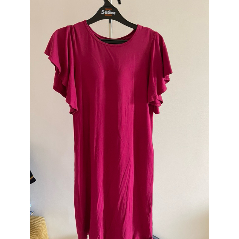 preloved uniqlo bra dress bumil wanita pink