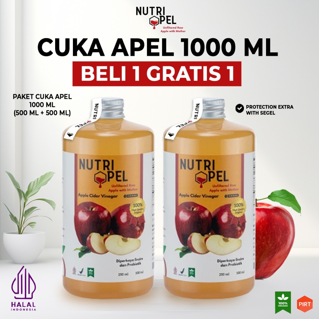 

Cuka Apel Organik With Mother 1000ml