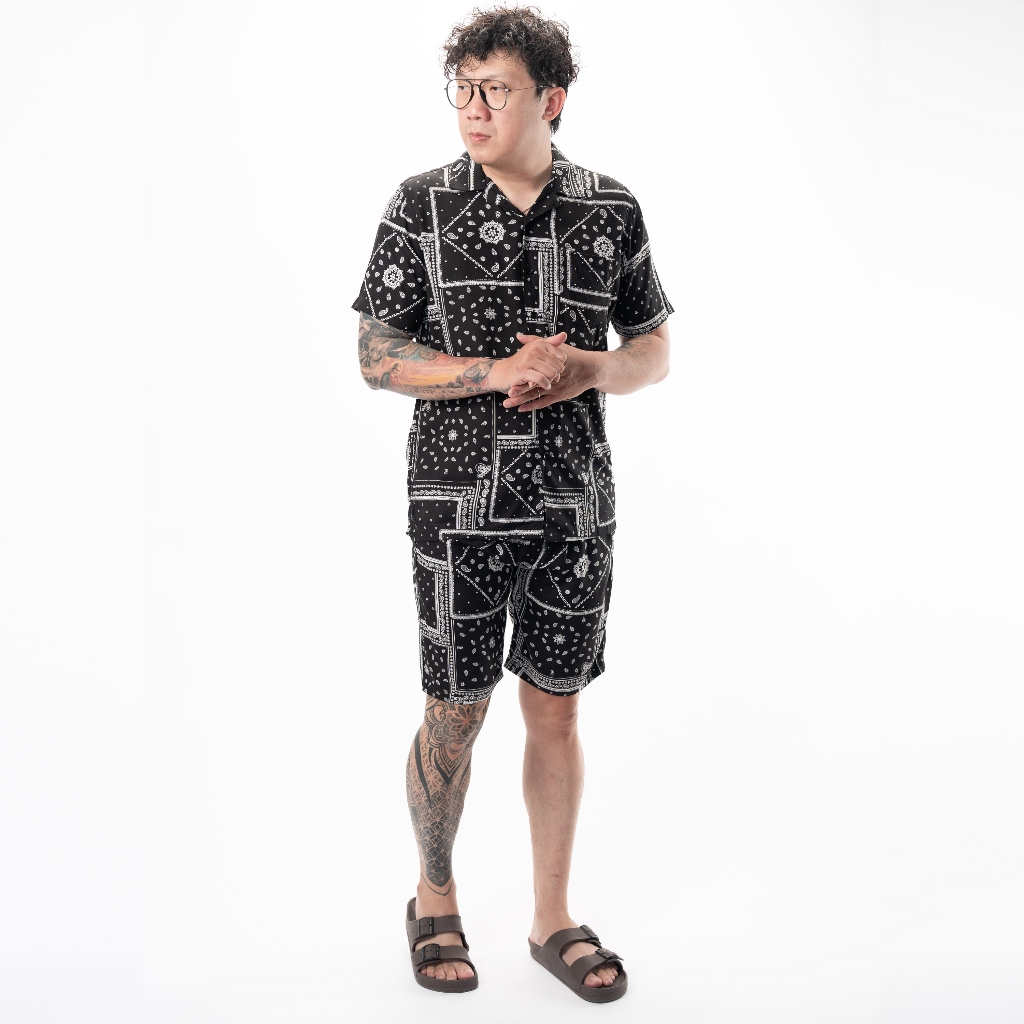 Jane Frey Clothing Kemeja oneset | Piyama Pria | Freypv 8074 Reguler Fit Set Motif M-XL Kemeja Tye D