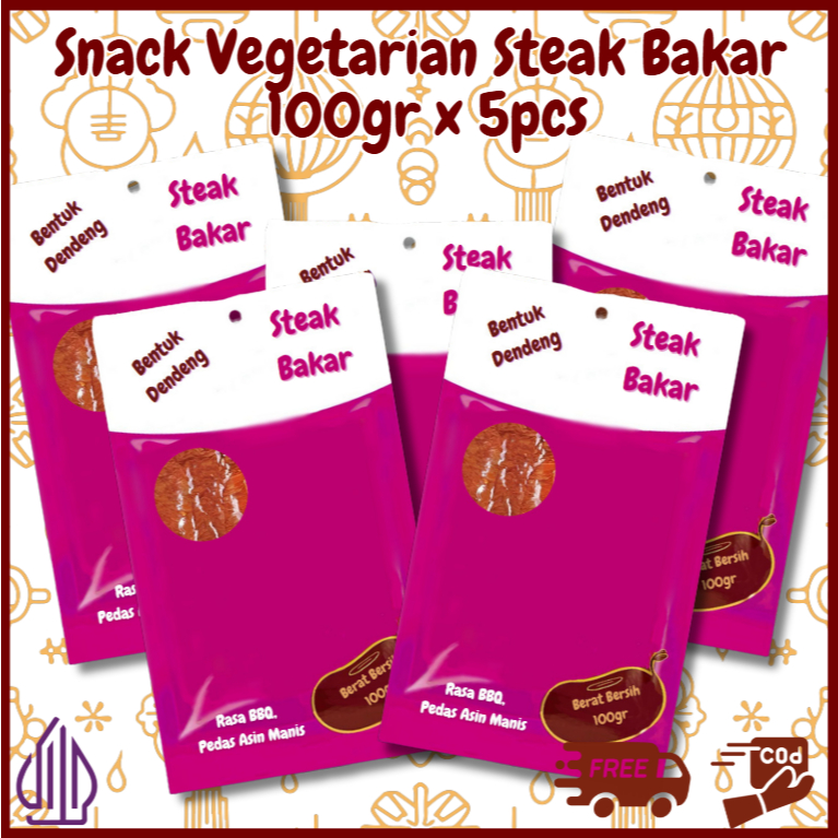 

[ HALAL ] SNACK VEGETARIAN CEMILAN SLICE | STEAK BAKAR 100g