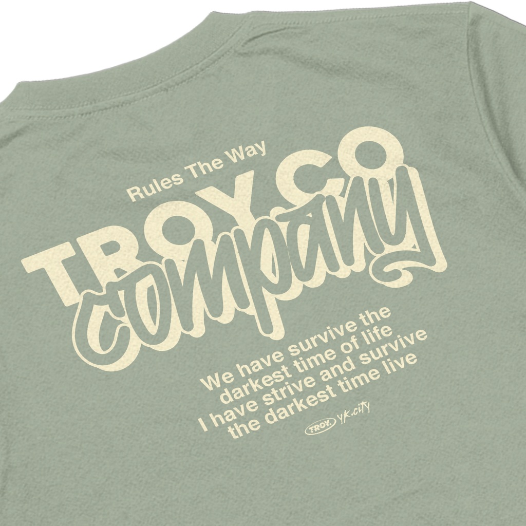 Troy Company Tshirt Sage Green Rules - Kaos Lengan Pendek Kaos Hijau Sage MTD 2972