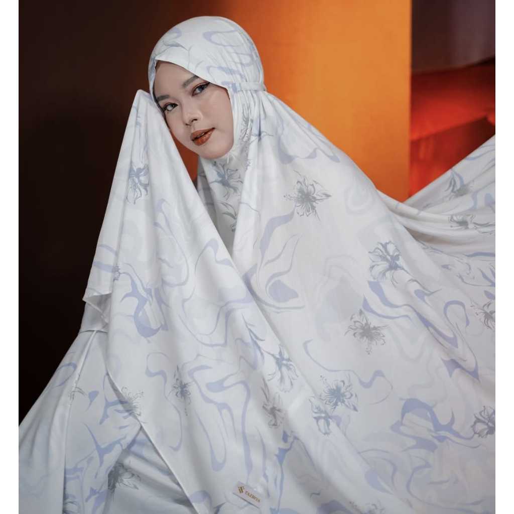 mukena tazbiya raya series| mukena putih tazbiya| mukena white | mukena premium mukena motif flower