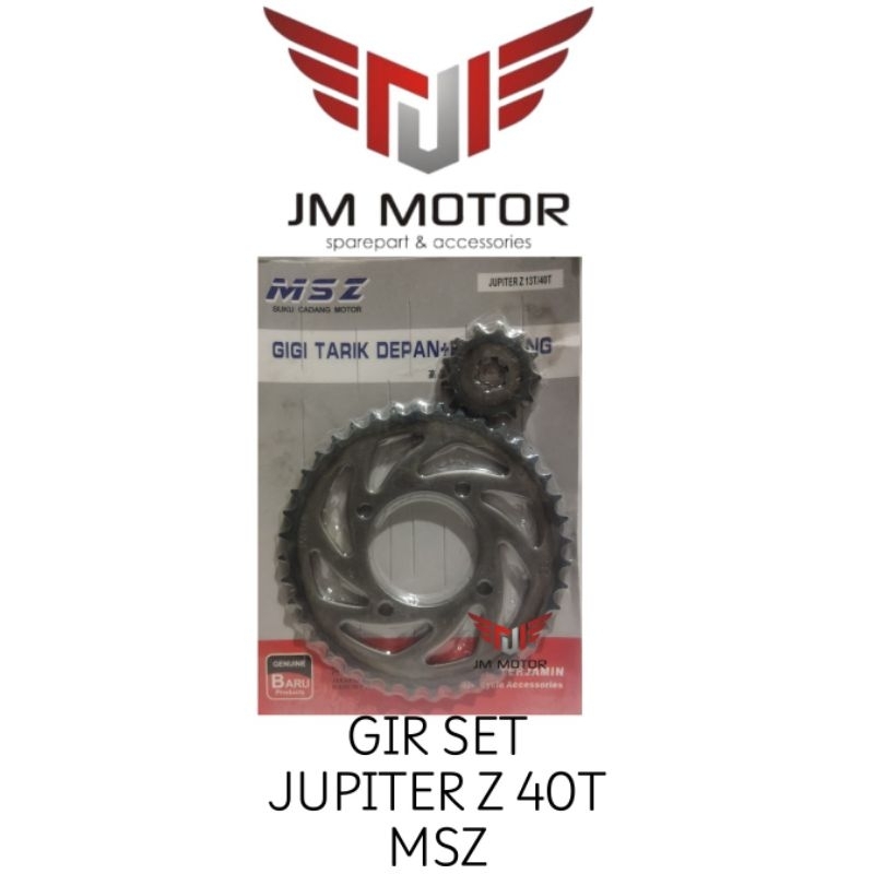 GIR DEPAN BELAKANG / GIR SET  JUPITER Z 40T/JUPITER Z 45T/SUPRA X 40T/SUPRA X 45T/REVO ABS 37T/SMASH