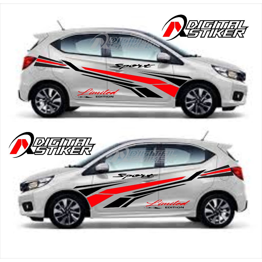 Stiker mobil brio cutting sticker body samping mobil honda brio terbaru