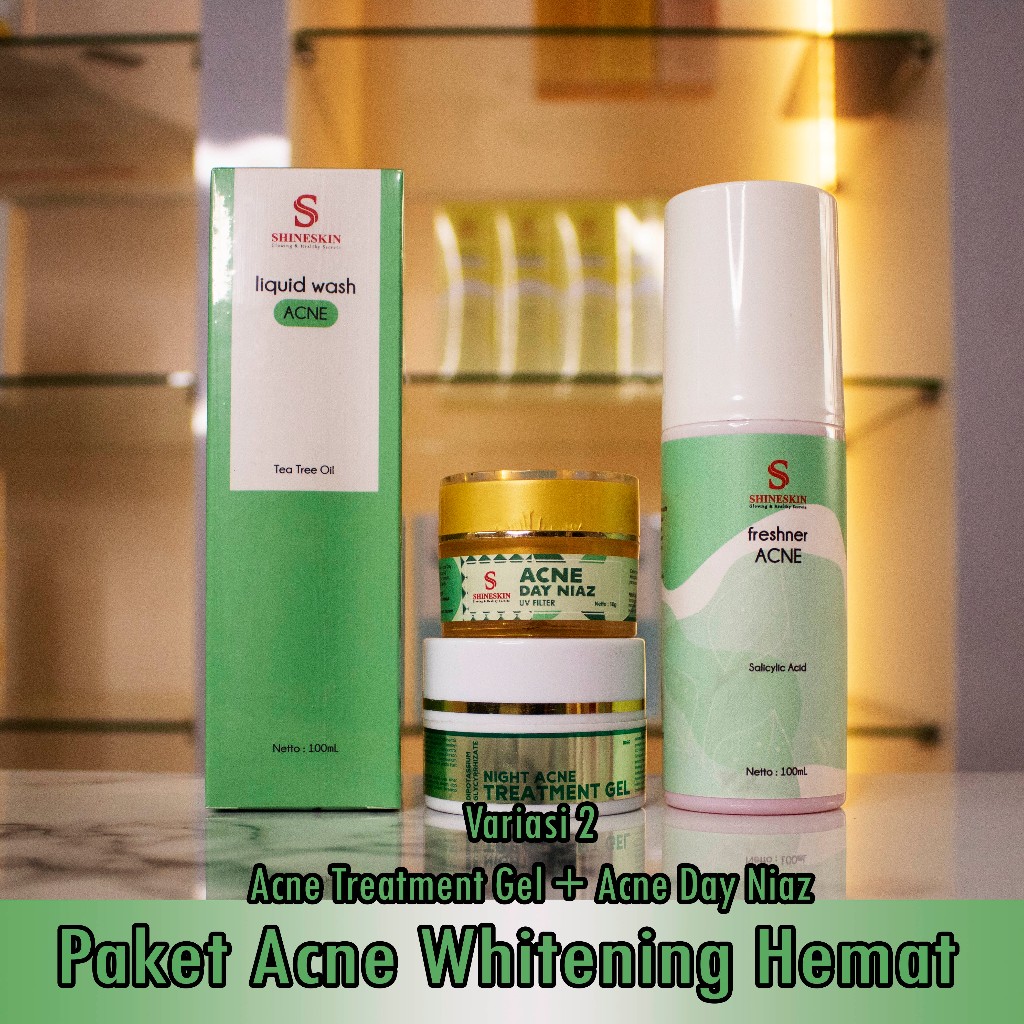Shineskin Paket Acne Whitening Glowing Paket Jerawat Paket Perawatan Jerawat