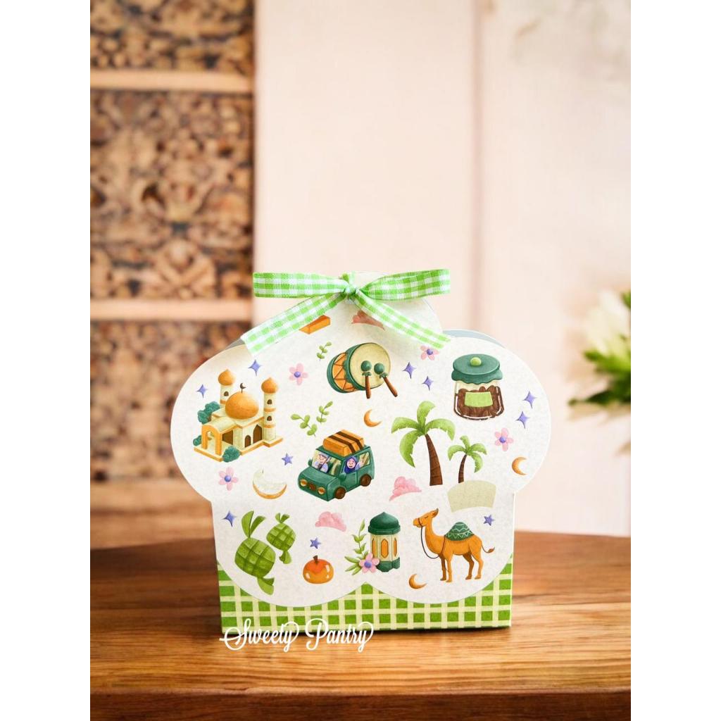 

10PCS - TBIF MEDINAH - Box hampers Lebaran kotak packaging Idul Fitri Toples 350 gr Persegi panjang
