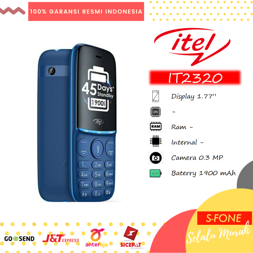 ITEL IT2320 IT-2320 HP Candy Bar Tulalit  Garansi Resmi