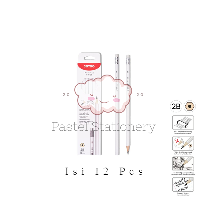 

[PACK] Pensil Komputer Gambar Kayu 2B Joyko P-8138 1 Pak Isi 12 Drawing Pencil Murah