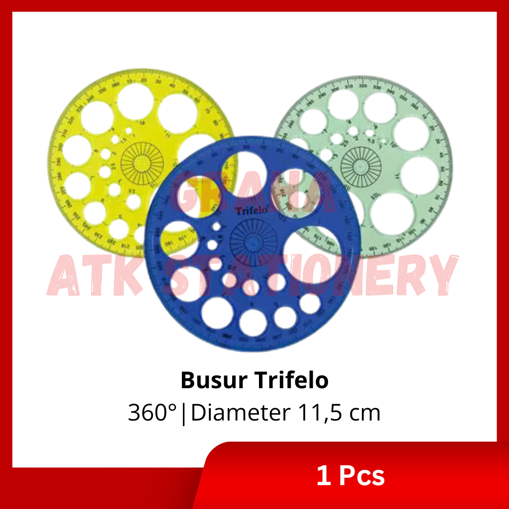 

[1 Pcs] Penggaris Bulat Busur 360° Lingkaran Trifelo /Rol Bulat Busur 360° Derajat Trifelo