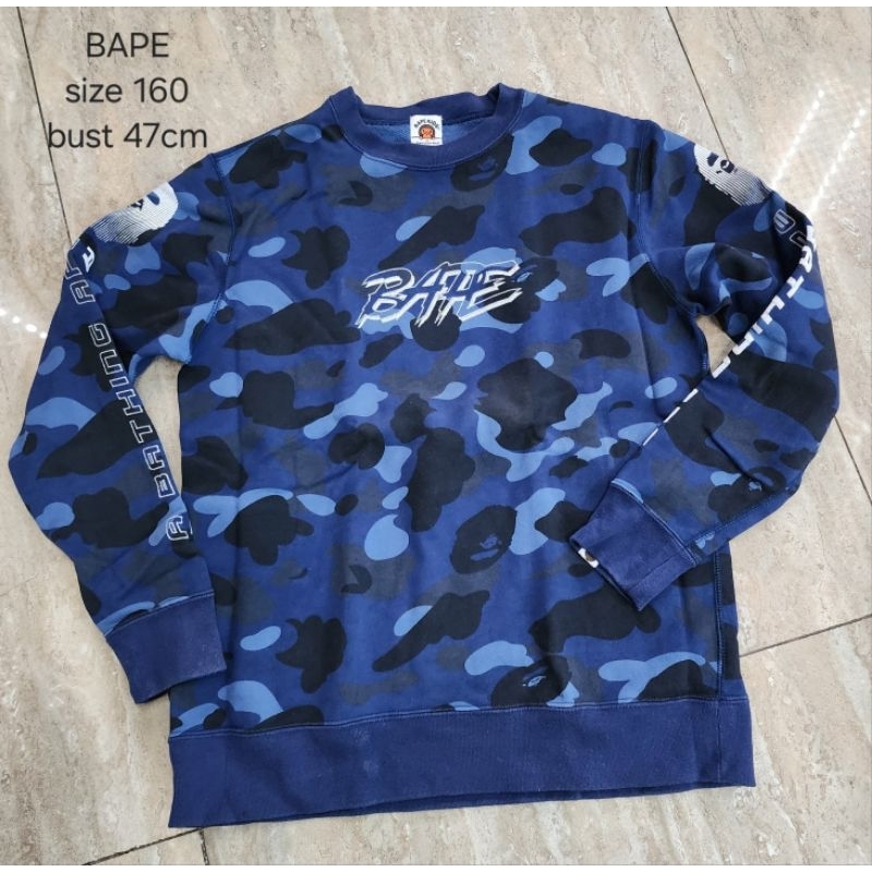 preloved sweatshirt bape biru