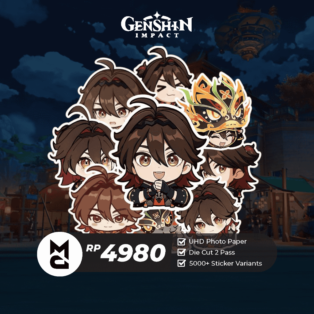 

Sticker Genshin Impact Gaming Sticker Anime Aesthetic Lucu Sticker Helm Laptop Motor Hp