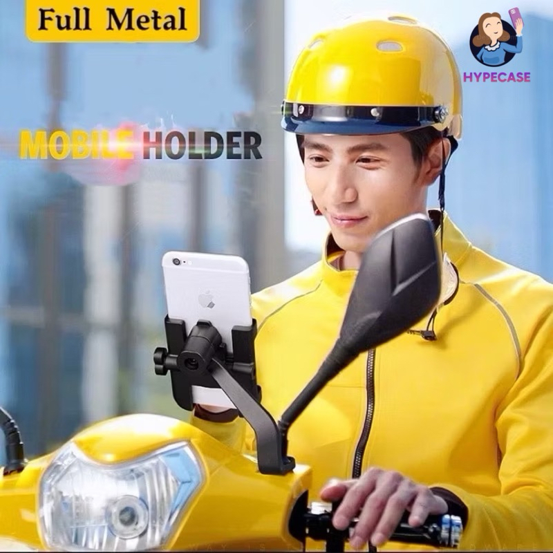 Holder HP Motor Besi Di Spion Motor / Stand Holder HP Motor Besi C2