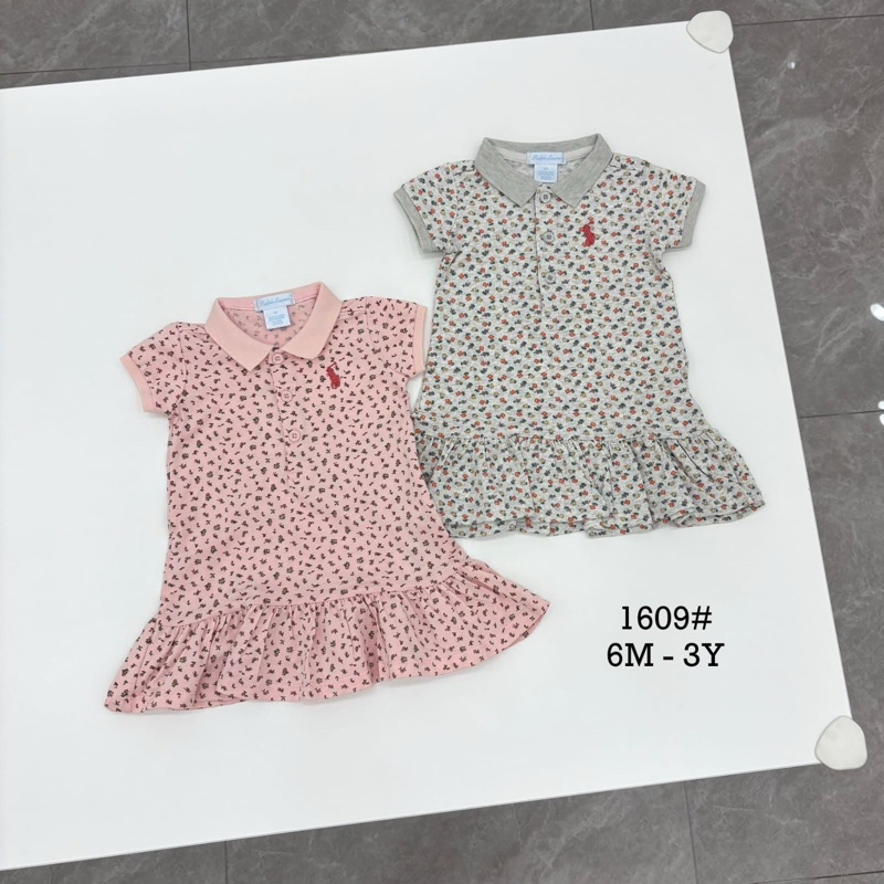 Setelan Anak Polo Motif Bunga dan Gaun Pink (PO)