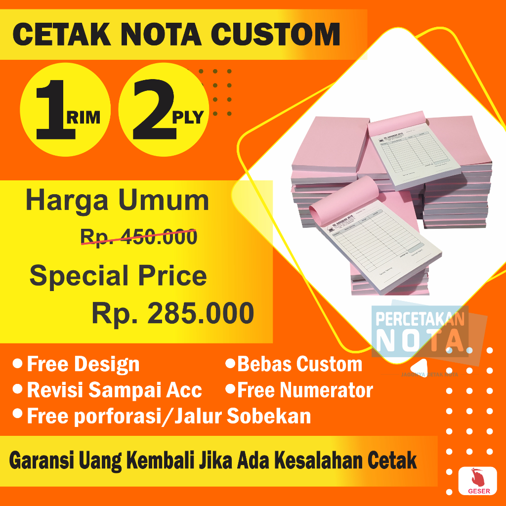 

Nota custom 2 ply 1 rim ( bebas custom )