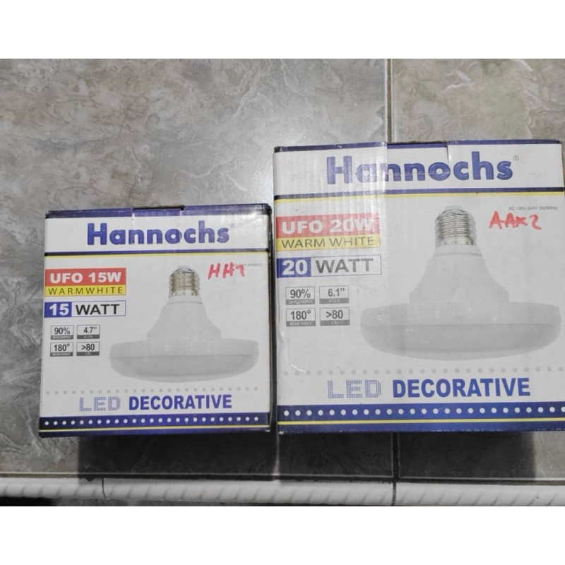 Hannochs LED Dekoratif UFO 15W 20W Lampu Cahaya Warm White