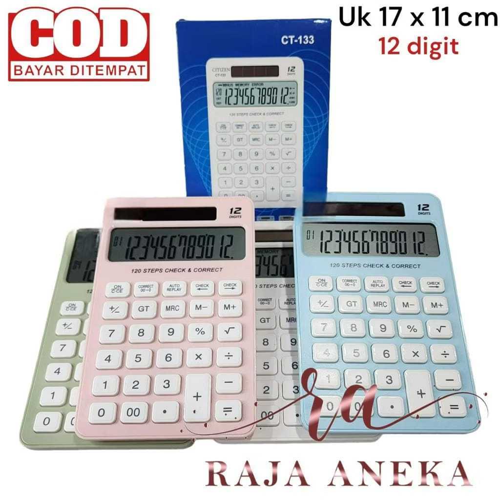 

CALCULATOR SDC 133 CT 133 COLOUR SERIES 12 DIGIT CHECK ULANG DAN CORRECT KALKULATOR WARNA CT