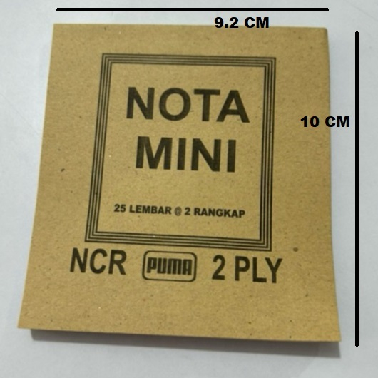 

(1 Pcs) NOTA MINI NCR 2 PLY merk PUMA