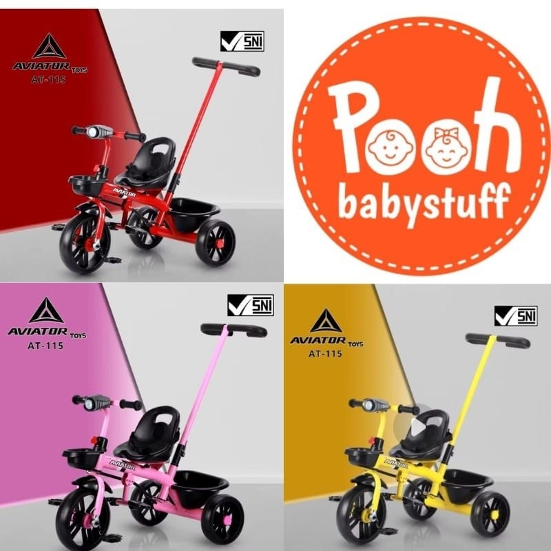AVIATOR TRICYCLE SEPEDA ANAK RODA TIGA AT 115 ( MUSIK & LAMPU )