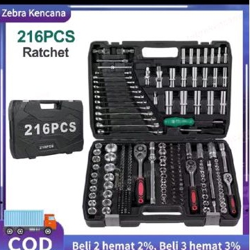 Set kunci sok kunci shock 46 pcs mobil motor lengkap