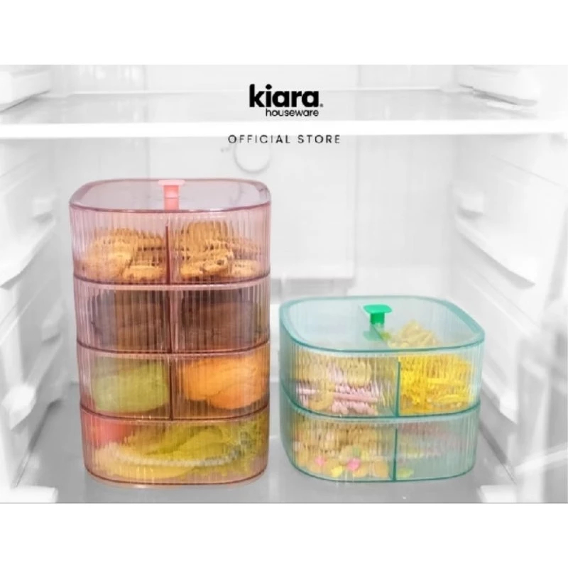 Toples Gala 2Susun Tempat Penyimpanan Skincare Toples Plastik Kue Snack Coklat Lebaran.