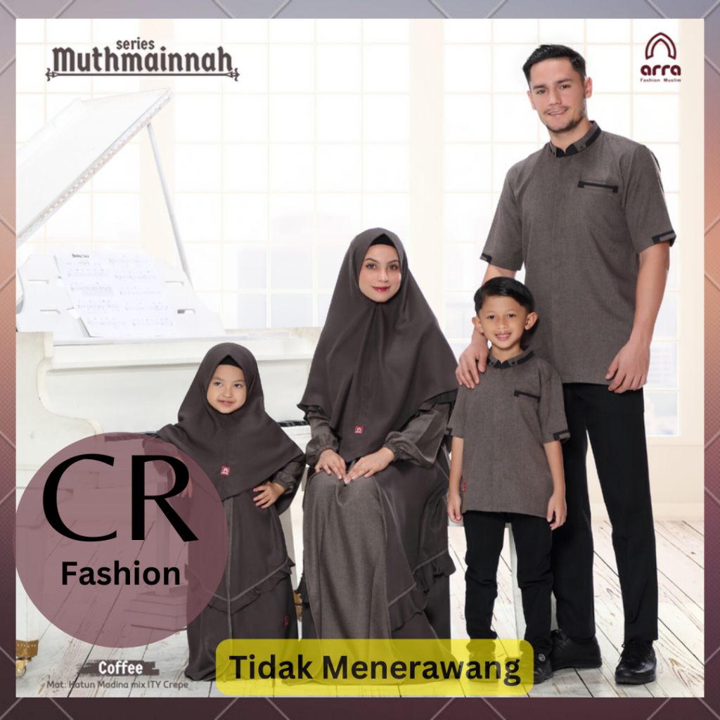 Sarimbit Keluarga Muthmainnah Coffe Baju Koko Gamis Kerudung Couple Kapel Kapelan Pasangan Dewasa An