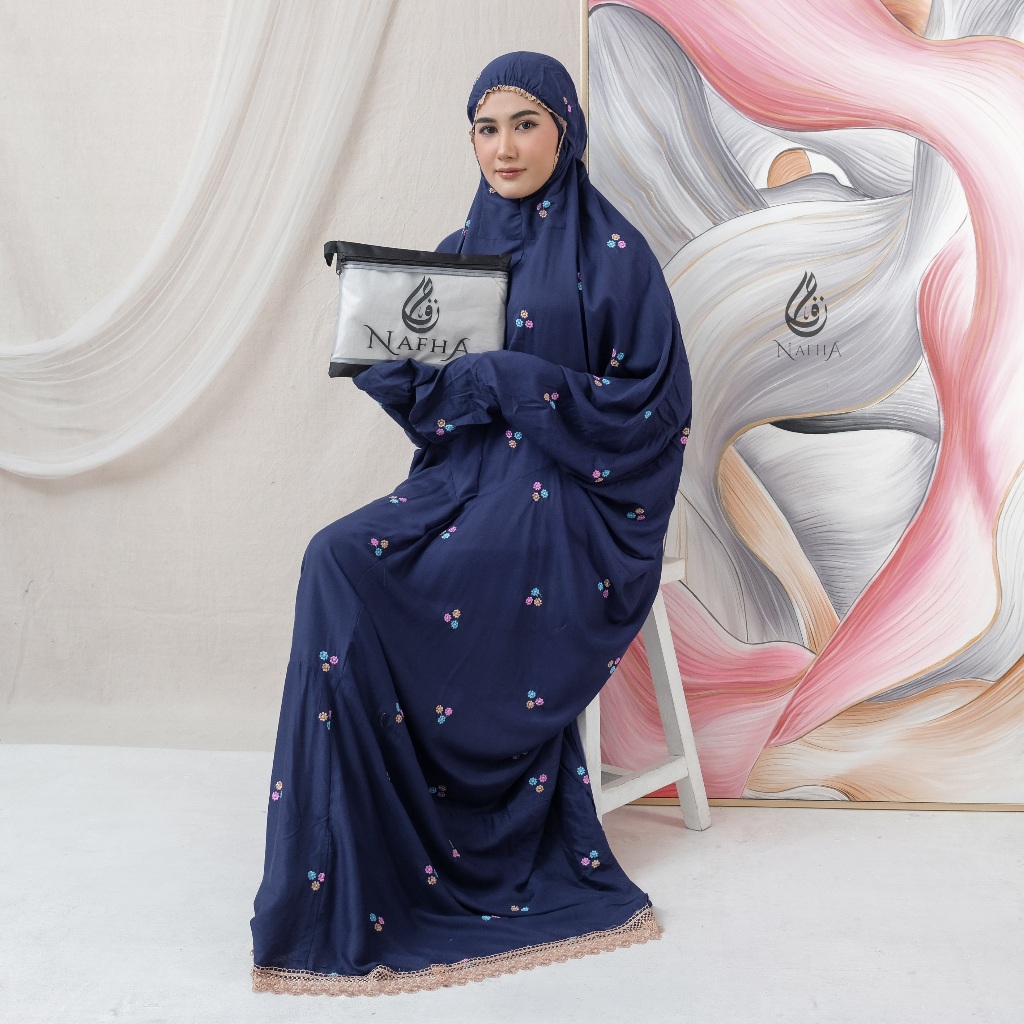 NAFHA - Mukena Terusan Dewasa Bordir Mawar Hani
