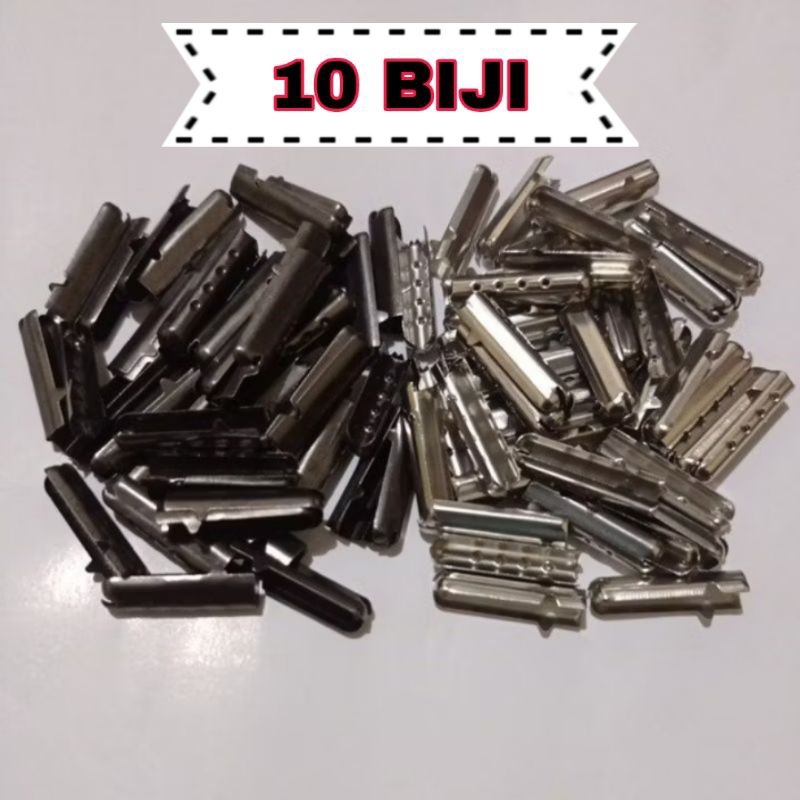 Aglet tali sepatu premium 10 biji | ujung besi tali sepatu | ujung tali hoodie