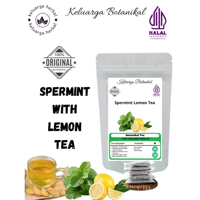 

TEH SPERMINT WITH LEMON°DAUN MINT•BUAH LEMON°ISI 30TEABAG KANTONG