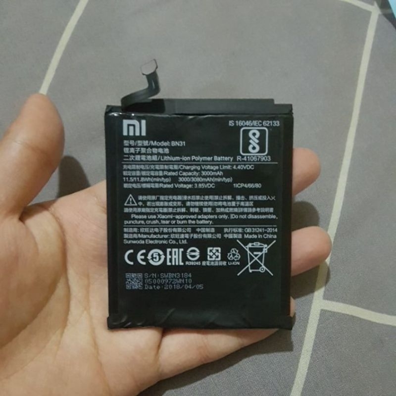 Batre redmi S2 original copotan, minus nya boros