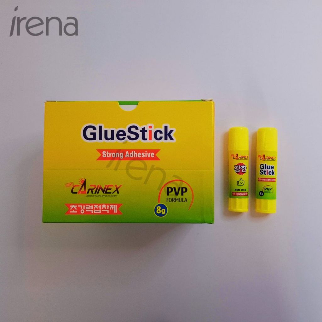 

Carinex Lem Glue Stick 8gr / Lem Stik Batang Kertas 8gr 1 Box isi 30pcs