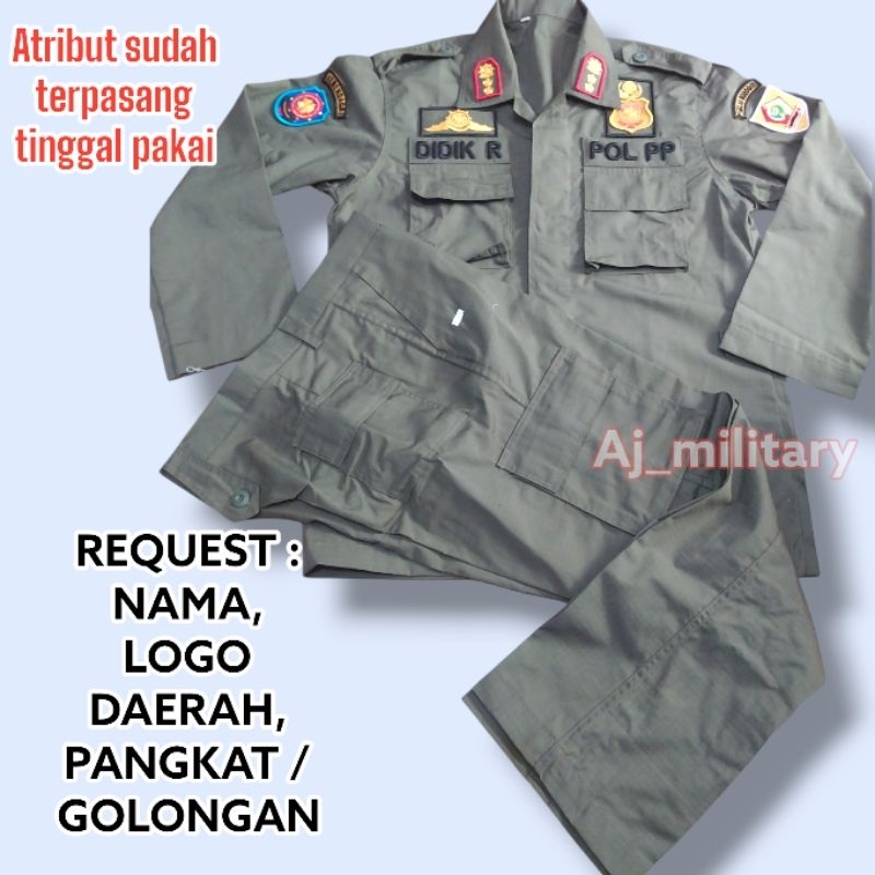 Searagam PDL SATPOL PP POL PP  bahan ripstop + atribut lengkap request
