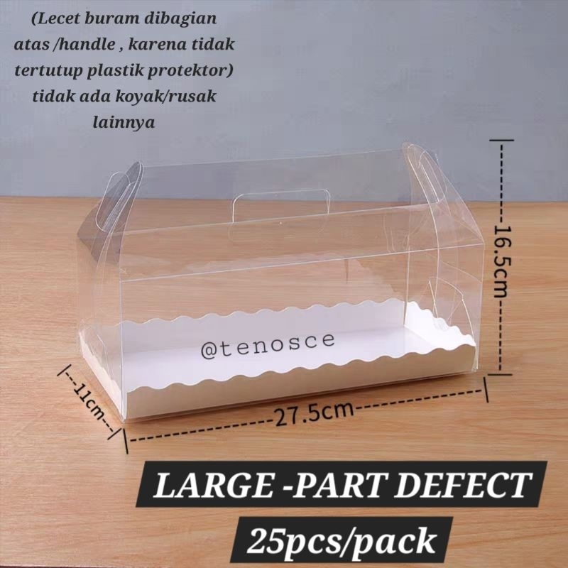 

25pcs Kotak Mika Gable Kue Bolu Gulung Roll Cake Large Part Defect