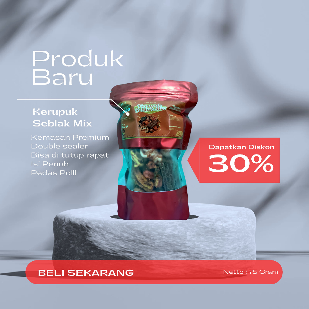 

Kerupuk Seblak Mix kemasa premium double sealer