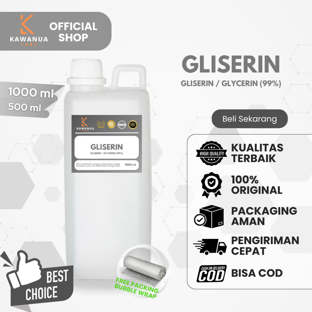 Glycerin Gliserin USP Grade PREMIUM 100% /  Glyserol USP grade / Gliserol kadar 100% USPmurni ecocer