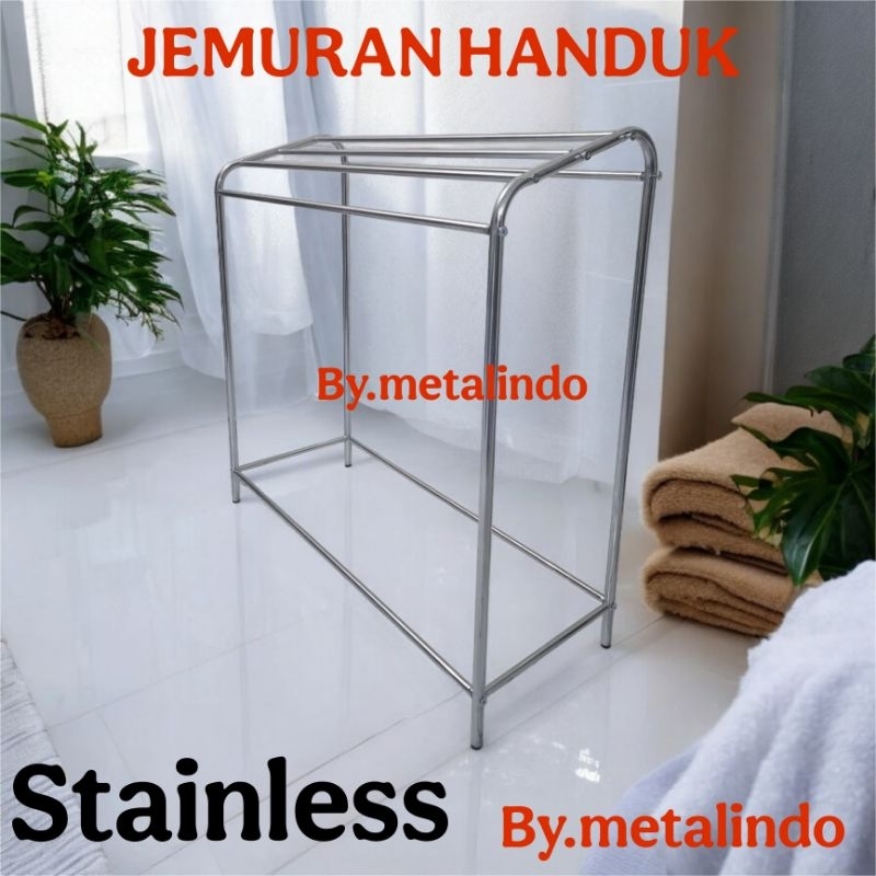 Jemuran Handuk Stainless Rak Handuk Anti Karat Jemuran Handuk Kuat Tempat Handuk Mininalis