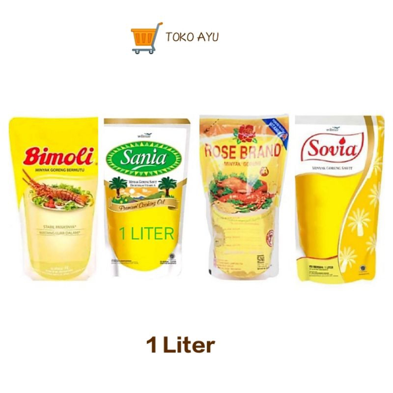

Minyak goreng refil kemasan 1 liter( 4 merk)