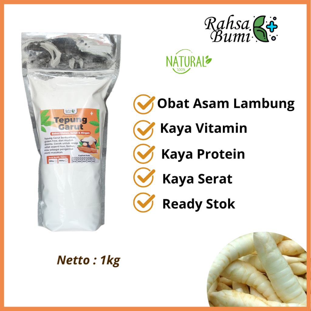

Tepung GARUT untuk Asam Lambung 1Kg - Tepung Angkrik Irut Asli Tanpa Campuran Gluten Free