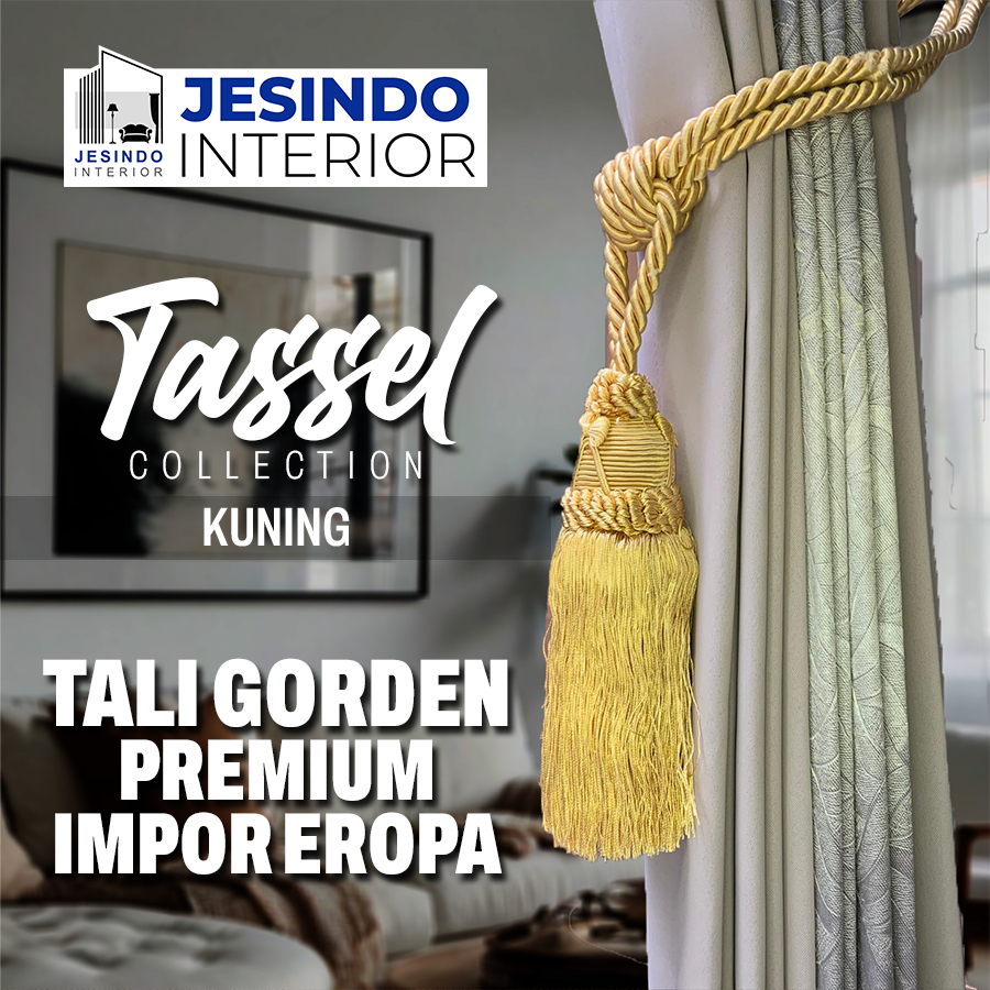 Tali Ikatan Gorden, Gordyn Tasse Kuning collection  Mewah Import Eropa