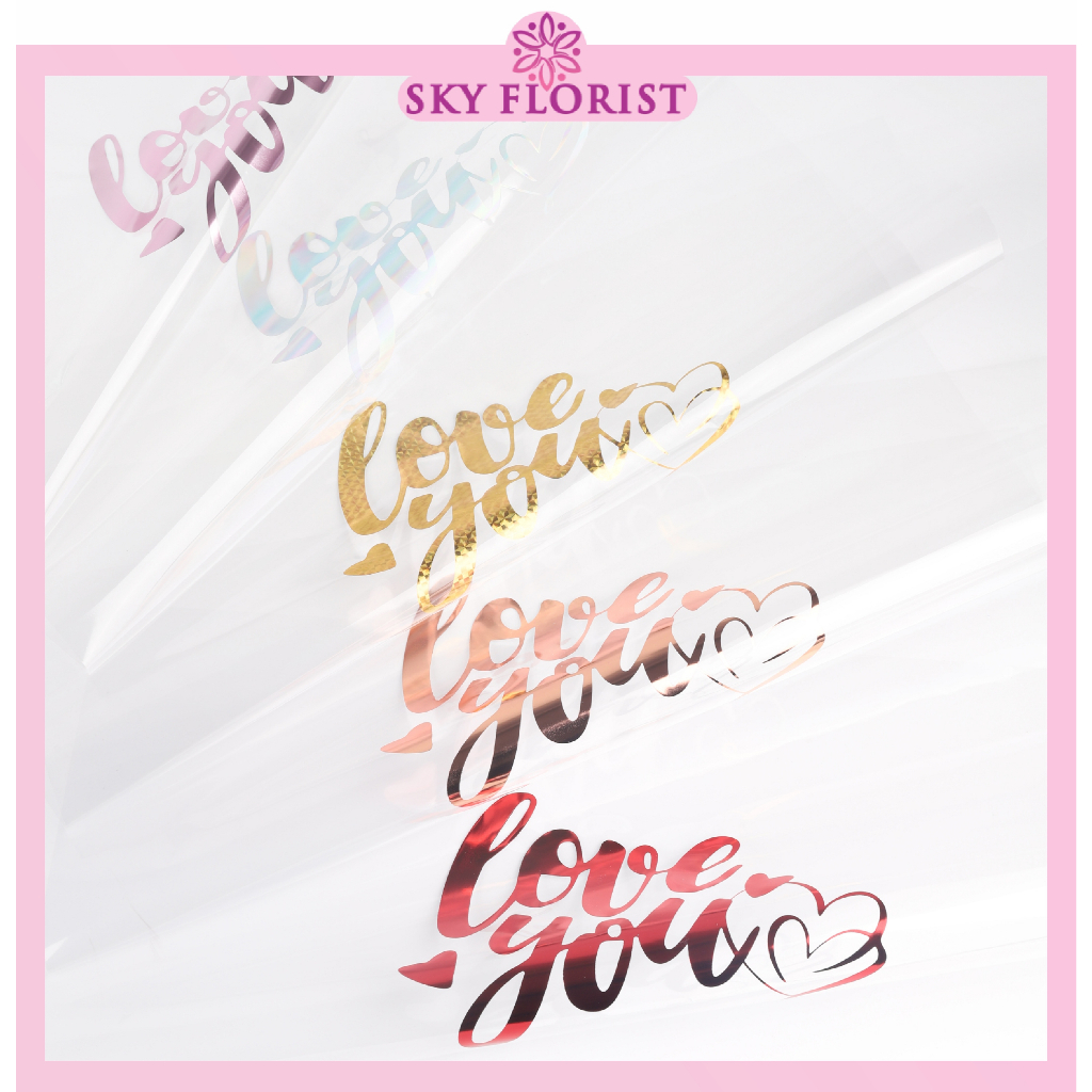 

15 Lembar Flower Wrapping Transparant Cellophane Waterproof Kertas Buket Bunga Valantine KB60