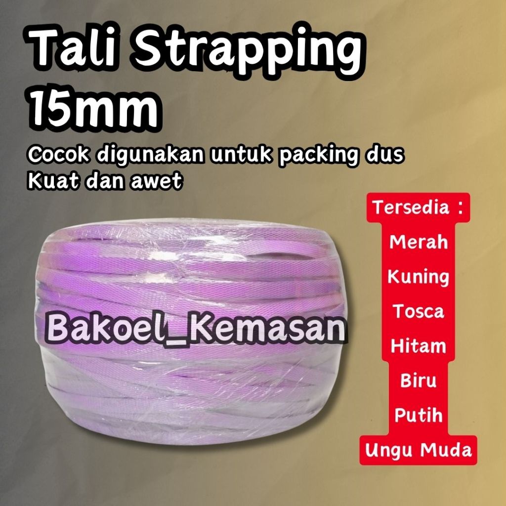 

Tali Strapping Band Ungu Muda Size 15mm / Straping Packing Barang