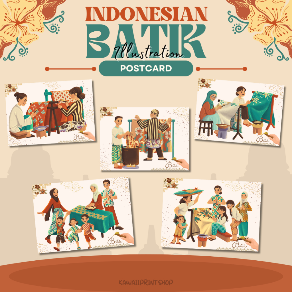 

Batik Illustration Postcard | KartuPos Illustrasi Batik Indonesia | Kartu Pos Ilustrasi Budaya Batik Nusantara | Kartu Pos Postcrossing