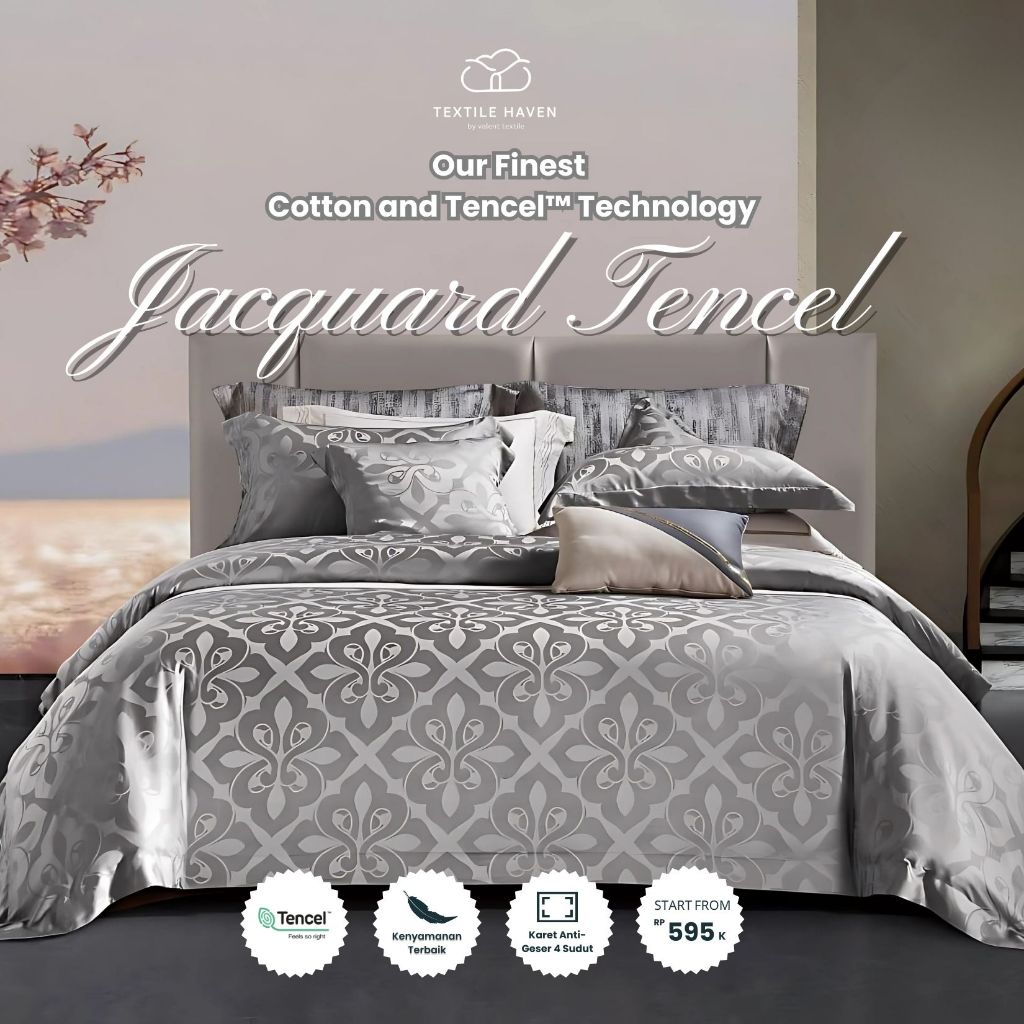 Sprei dan BedCover Jacquard Sutra Serat Bamboo Original 80s | Sprei KingKoil Sutra Emboss tinggi 40