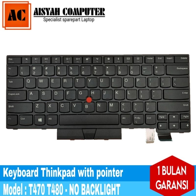 Keyboard Laptop Thinkpad T470 T480 - Black